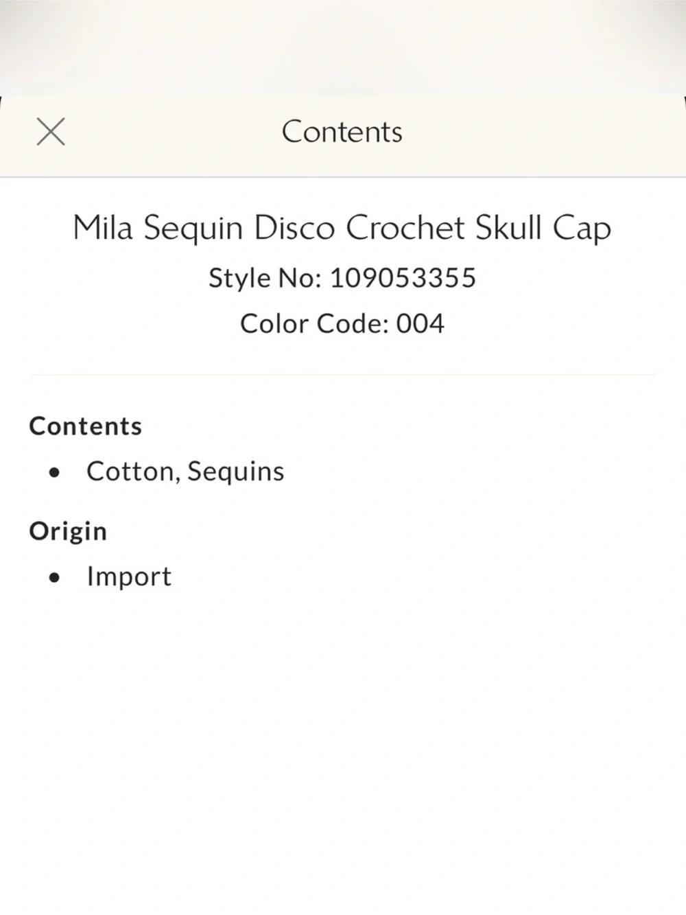 Free People Mila Sequin disco Crochet skull cap